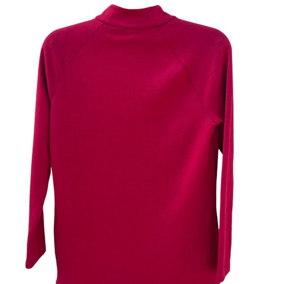 Womens Weekends by Chicos Double Knit Zip Mock Size 0 Razzle Red - Picture 11 of 11